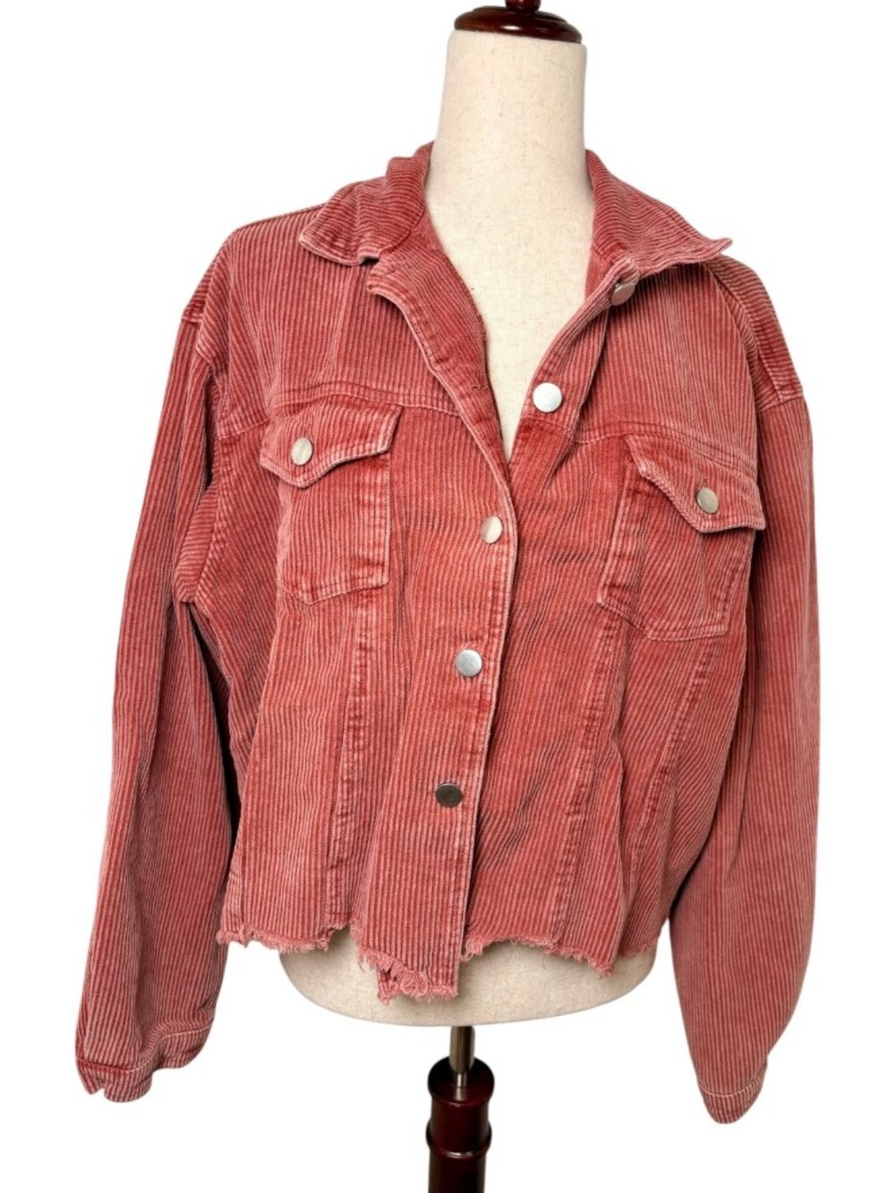 Altar’d State Pink Corduroy Cropped Jacket Boho Indie Large